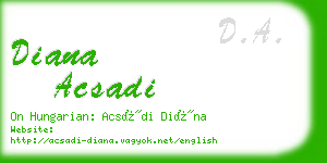 diana acsadi business card